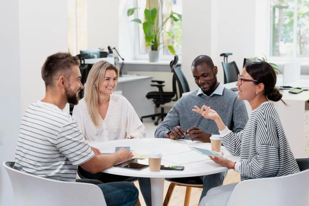 business meeting between colleagues