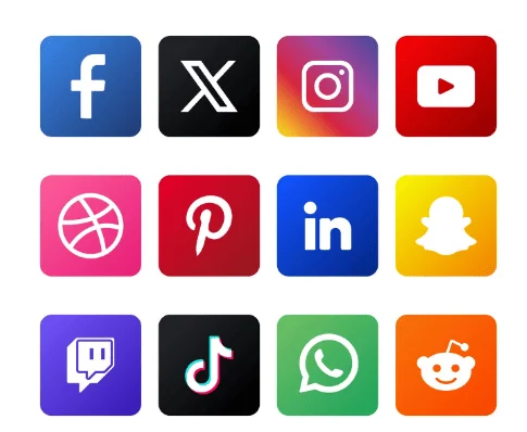 logos of social networks and platforms