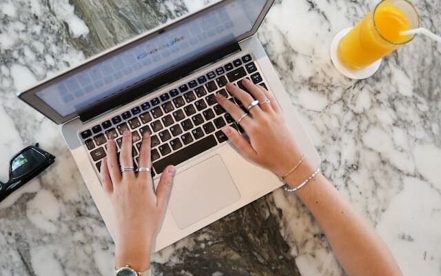typing on a computer keyboard