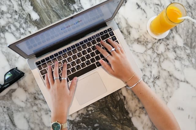 typing on a computer keyboard