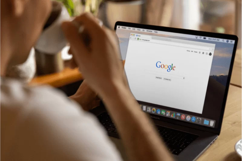 Google page on a computer