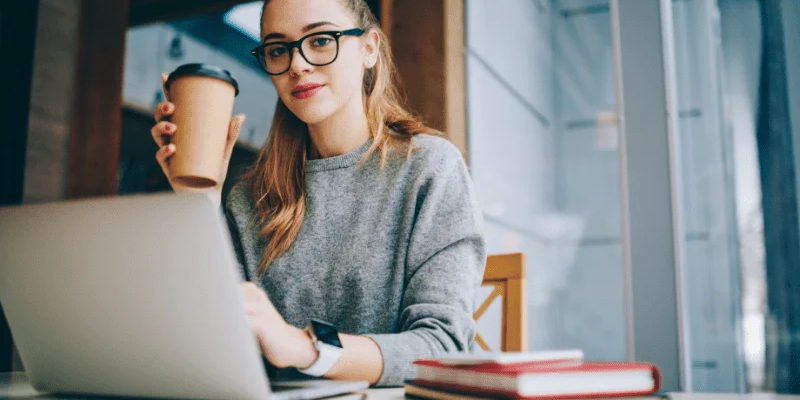 girl working on a computer